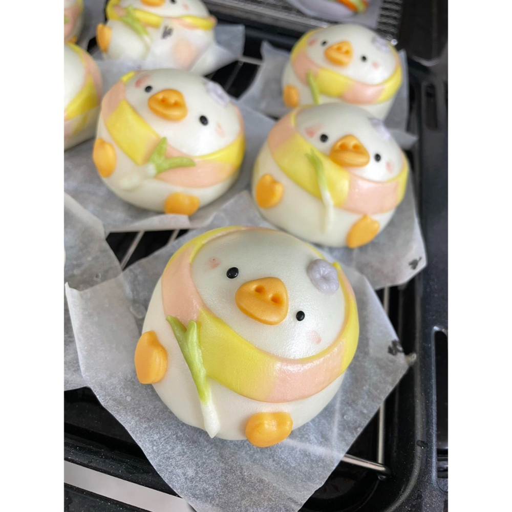 「奶黃餡蔥鴨鴨」造型饅頭 （一組六入）-細節圖2