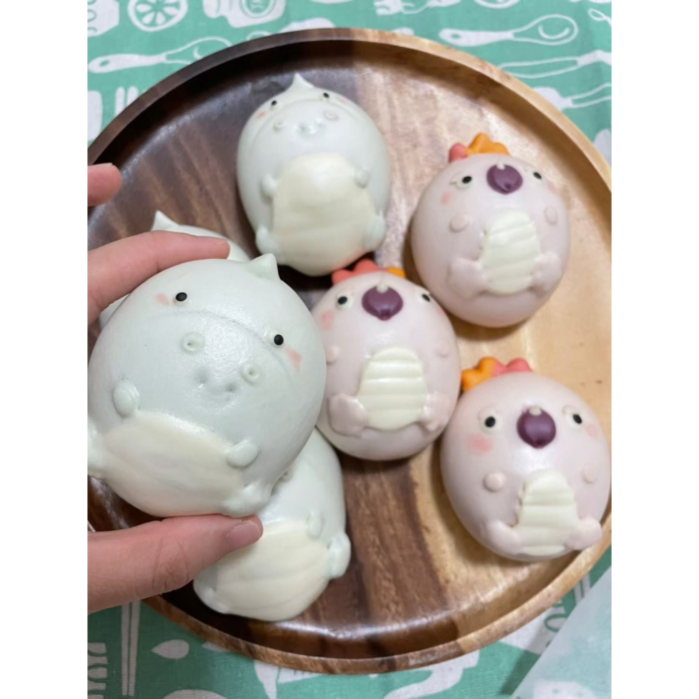 「恐龍小怪獸」鮮奶造型饅頭 （一組六入，兩款各3入）-細節圖2