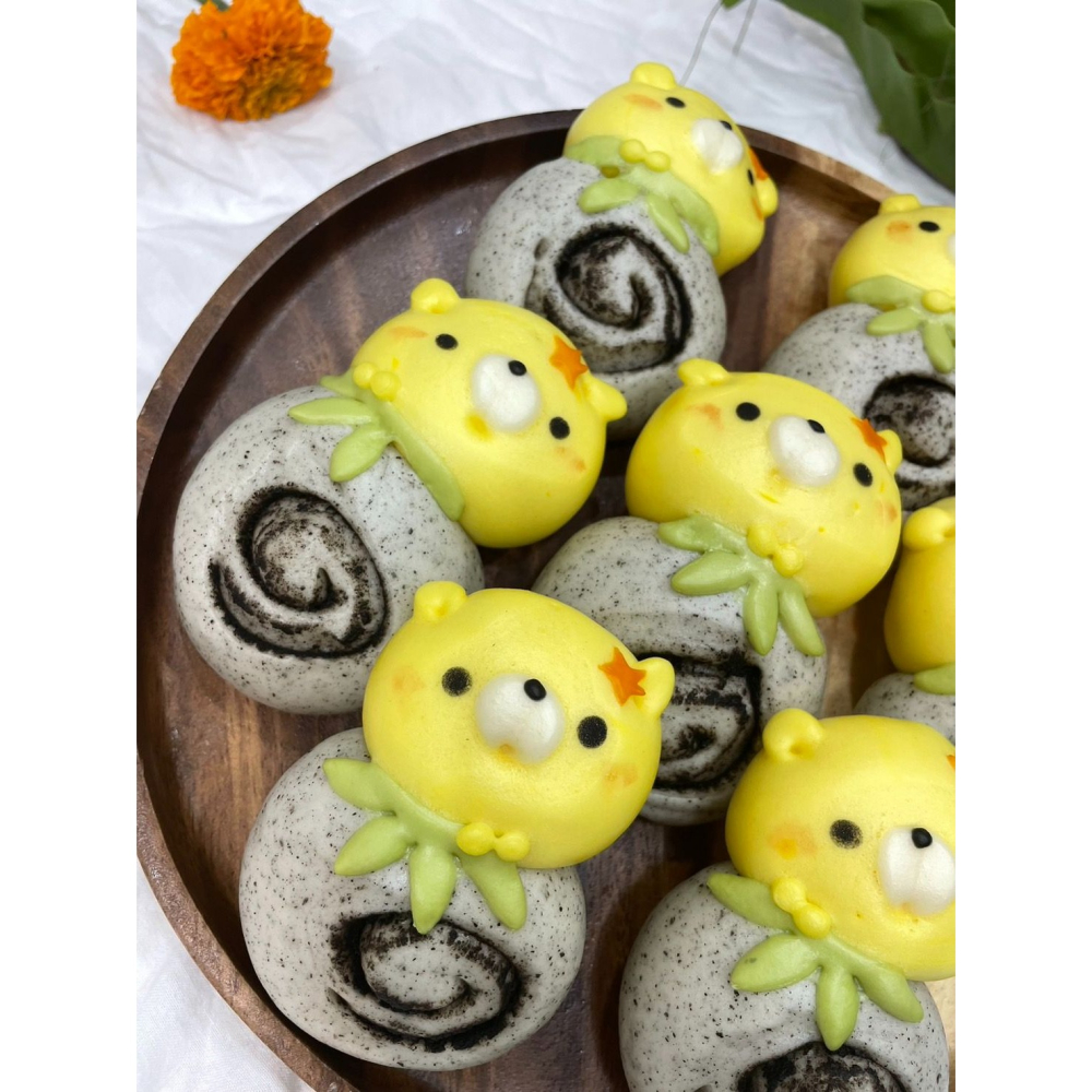 「 芝麻熊熊」芝麻餡造型饅頭 （一組六入）-細節圖2