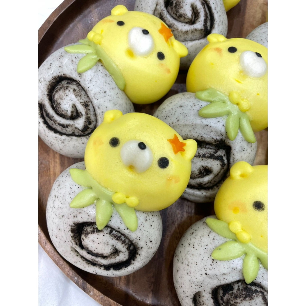 「 芝麻熊熊」芝麻餡造型饅頭 （一組六入）-細節圖3