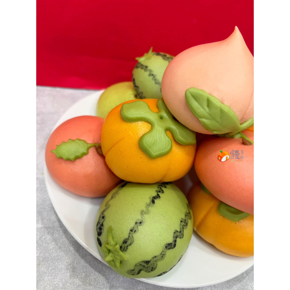 拜拜節慶「六吉水果」鮮奶造型饅頭 （共六款，一組12入，一款2入）-細節圖3