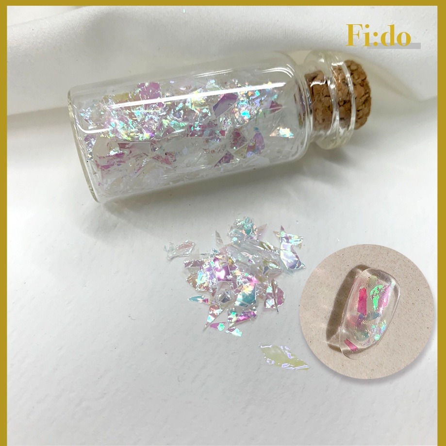 現貨實拍｜女神款・極光 幻彩冰塊美甲 玻璃紙 碎片玻璃紙 飾品材料 美甲飾品 冰塊美甲 玻璃碎片紙 美甲素材 工具-細節圖7