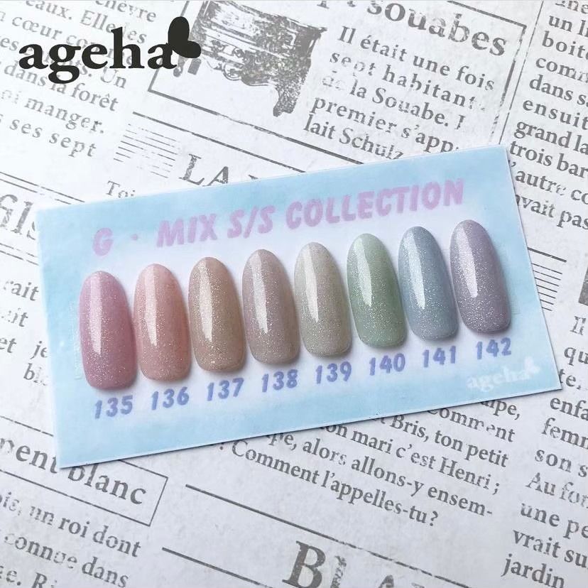 現貨供應🦋 ageha gel 色號 101-142 透明感 美肌色 裸色系 彩色凝膠 亮片色 罐裝膠 透色膠-細節圖7