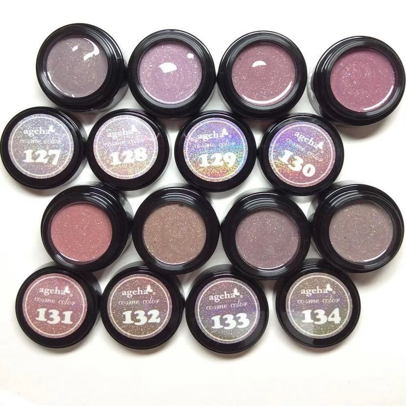 現貨供應🦋 ageha gel 色號 101-142 透明感 美肌色 裸色系 彩色凝膠 亮片色 罐裝膠 透色膠-細節圖9