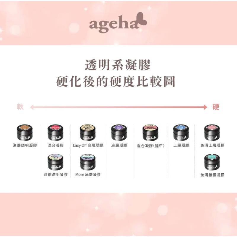 現貨｜日本 ageha gel 罐裝功能膠 底膠 漸層透明 亮粉專用調和凝膠 彩繪透明 上層 免清鑲鑽凝膠 彩繪粉-細節圖4