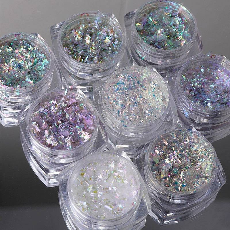 現貨｜ 美甲 歐泊粉 極光雲錦粉 超仙漸變 幻彩偏光 人魚色澤 雪綿粉 超薄片亮片-細節圖2