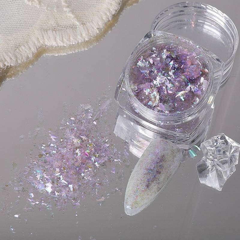 現貨｜ 美甲 歐泊粉 極光雲錦粉 超仙漸變 幻彩偏光 人魚色澤 雪綿粉 超薄片亮片-細節圖4