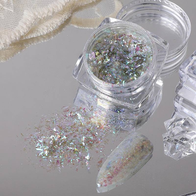 現貨｜ 美甲 歐泊粉 極光雲錦粉 超仙漸變 幻彩偏光 人魚色澤 雪綿粉 超薄片亮片-細節圖5