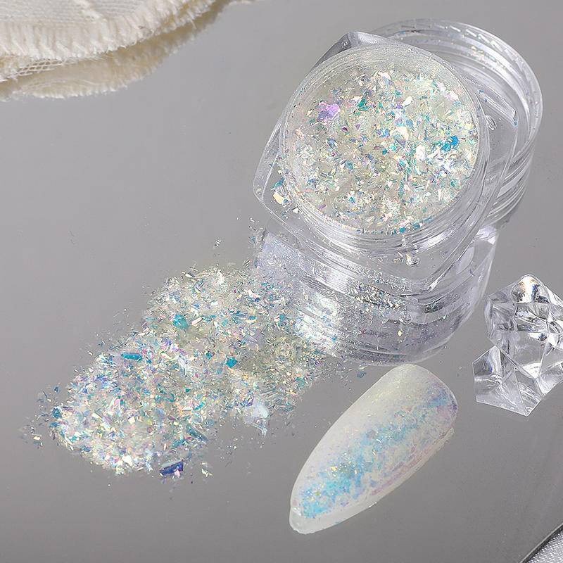 現貨｜ 美甲 歐泊粉 極光雲錦粉 超仙漸變 幻彩偏光 人魚色澤 雪綿粉 超薄片亮片-細節圖6