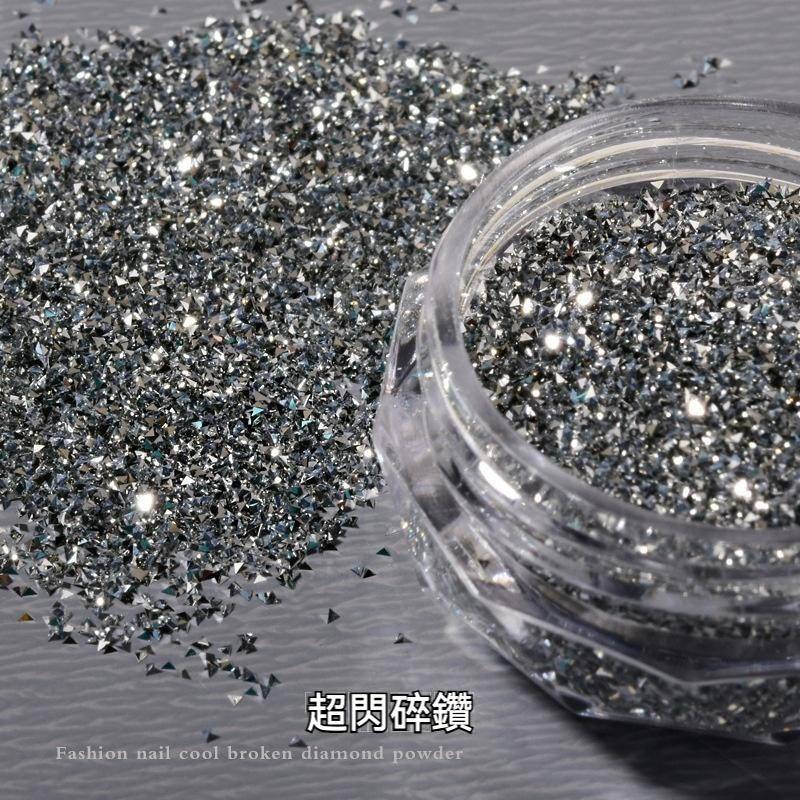 現貨｜ 爆閃 ✨ 克拉碎鑽粉 三角鑽石 水晶砂糖粉 晶石 立體 蹦迪粉 鑽石粉 尖角鑽飾 素材 水晶砂-細節圖3