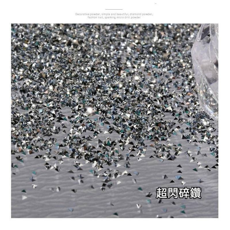 現貨｜ 爆閃 ✨ 克拉碎鑽粉 三角鑽石 水晶砂糖粉 晶石 立體 蹦迪粉 鑽石粉 尖角鑽飾 素材 水晶砂-細節圖6