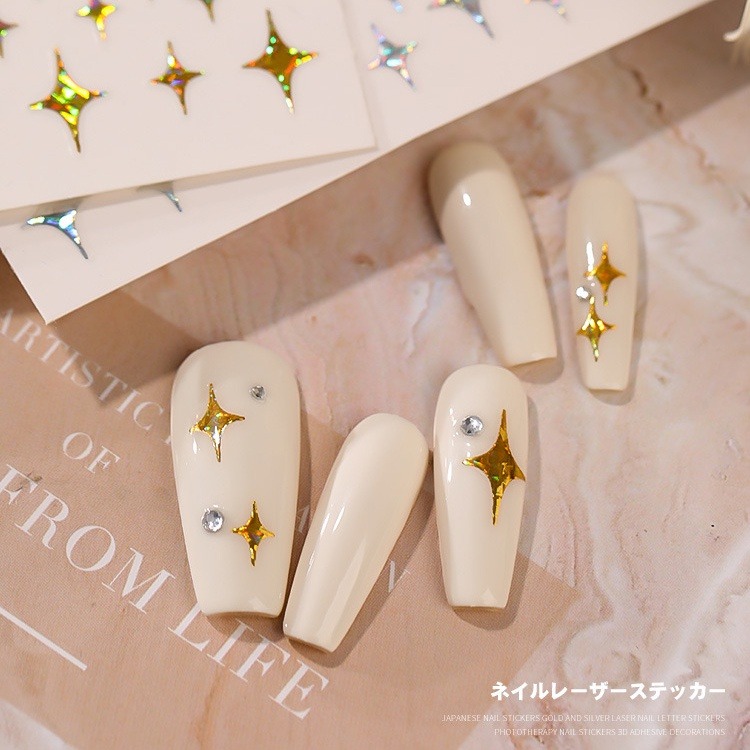 現貨｜美甲貼紙 ✨ 星芒貼紙 薄型 帶背膠 星星貼紙 美甲用品 美甲飾品 閃亮 愛心貼紙 指甲貼紙 兒童指甲貼紙-細節圖2