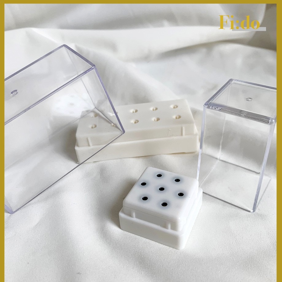 台灣現貨｜壓克力透明磨頭收納盒 美甲磨頭放置架 收納孔盒 美甲收納盒 磨頭收納-細節圖2