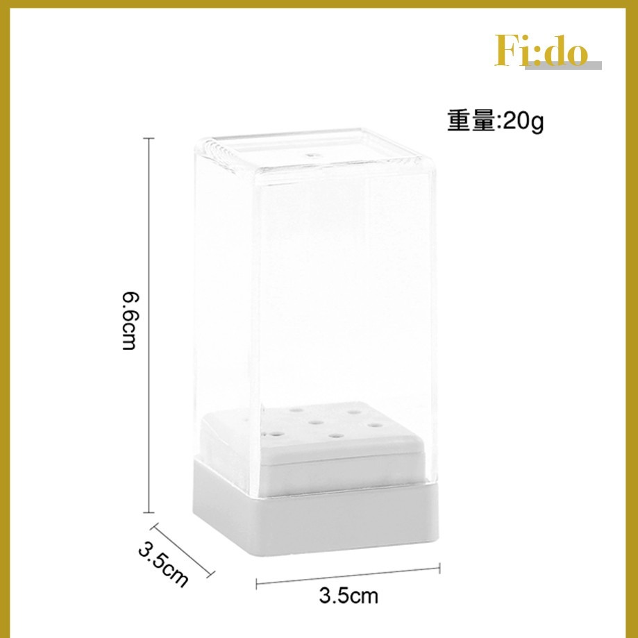 台灣現貨｜壓克力透明磨頭收納盒 美甲磨頭放置架 收納孔盒 美甲收納盒 磨頭收納-細節圖3