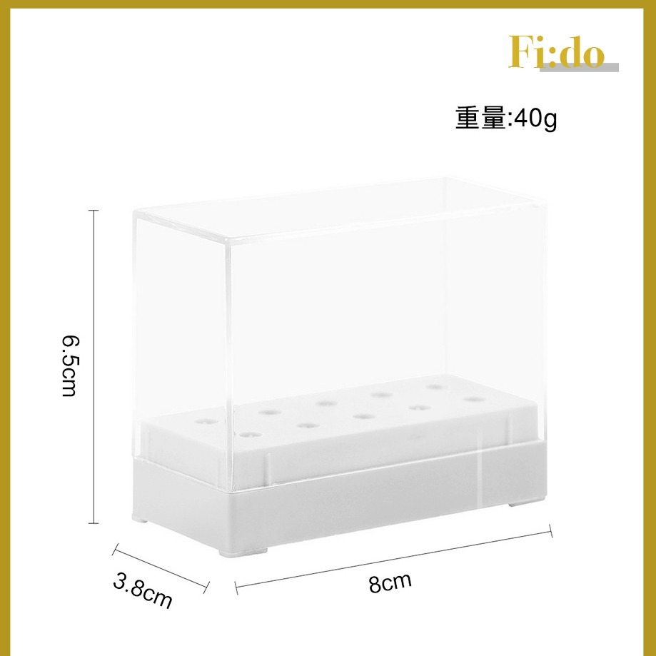 台灣現貨｜壓克力透明磨頭收納盒 美甲磨頭放置架 收納孔盒 美甲收納盒 磨頭收納-細節圖4