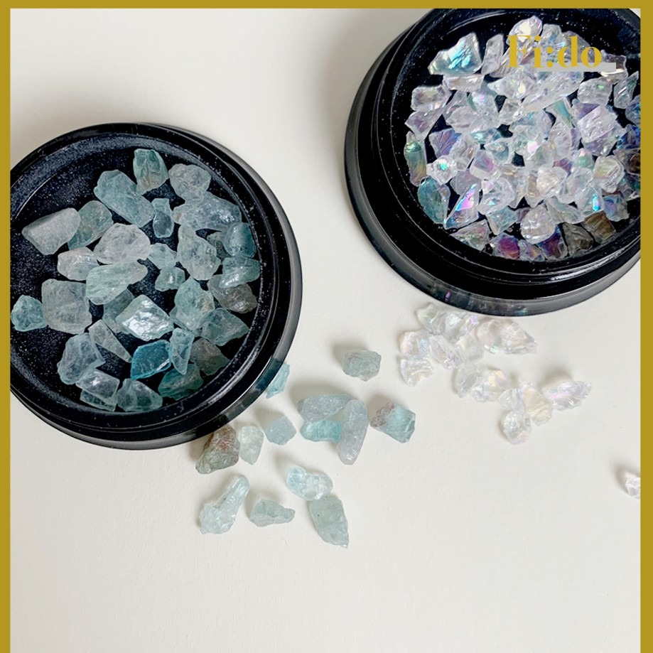 現貨實拍｜美甲天然石 不規則幻彩水晶石飾品 日系透明碎石素材 天然碎石 美甲飾品 鑽飾 立體天然石 透光石 素材-細節圖2