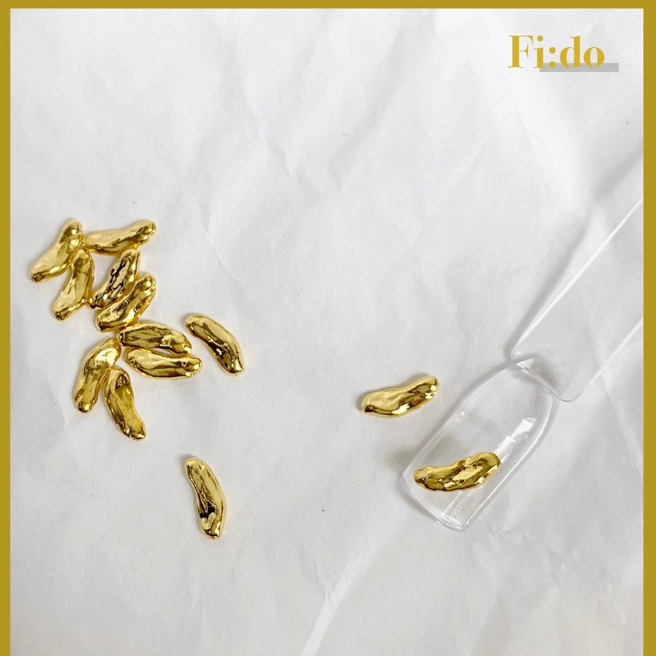 現貨供應｜美甲不規則米粒型 立體感金屬豆豆 立體金屬鑽飾 條狀不規則飾品10入 美甲飾品 美甲鑽飾 米粒飾品-細節圖3