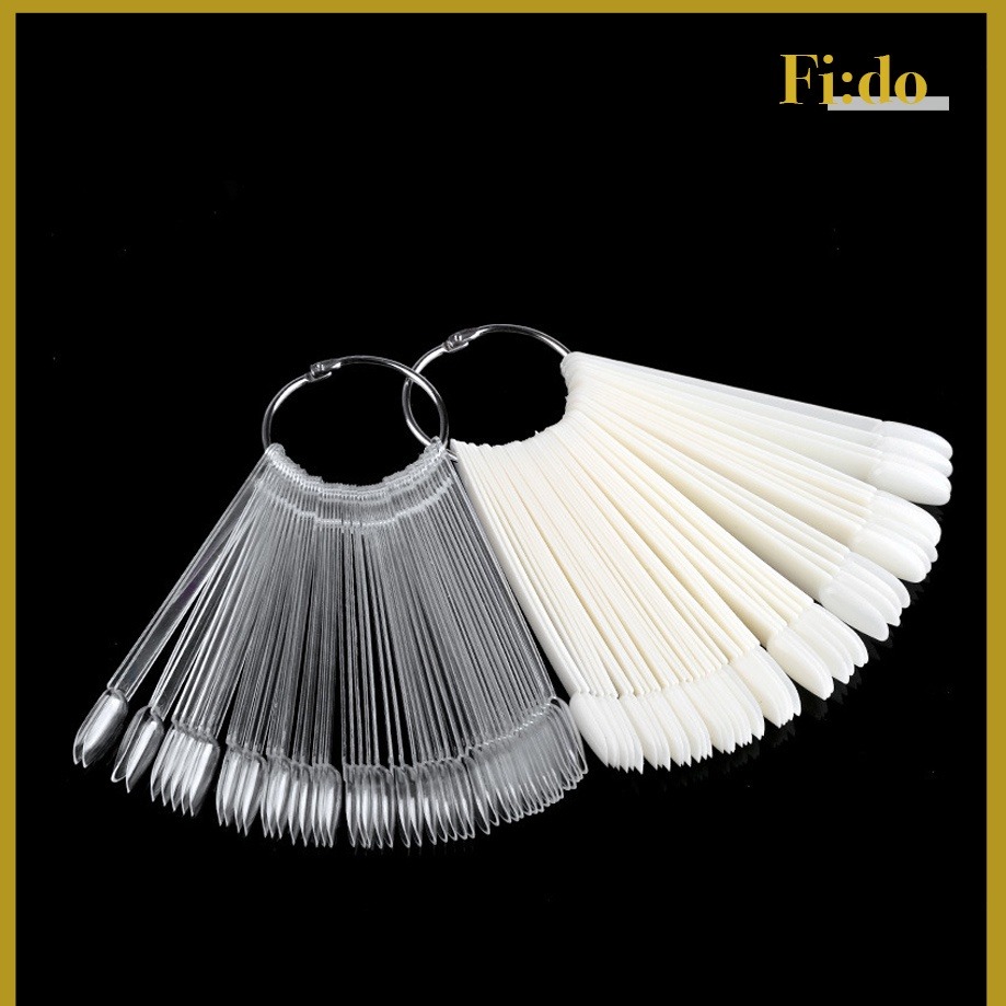 現貨｜美甲色卡50支 透明 自然白甲片 甲油膠色號展示色票色卡環 扇形甲片 24/50色 美甲色卡 美甲展示 美甲色卡-細節圖2