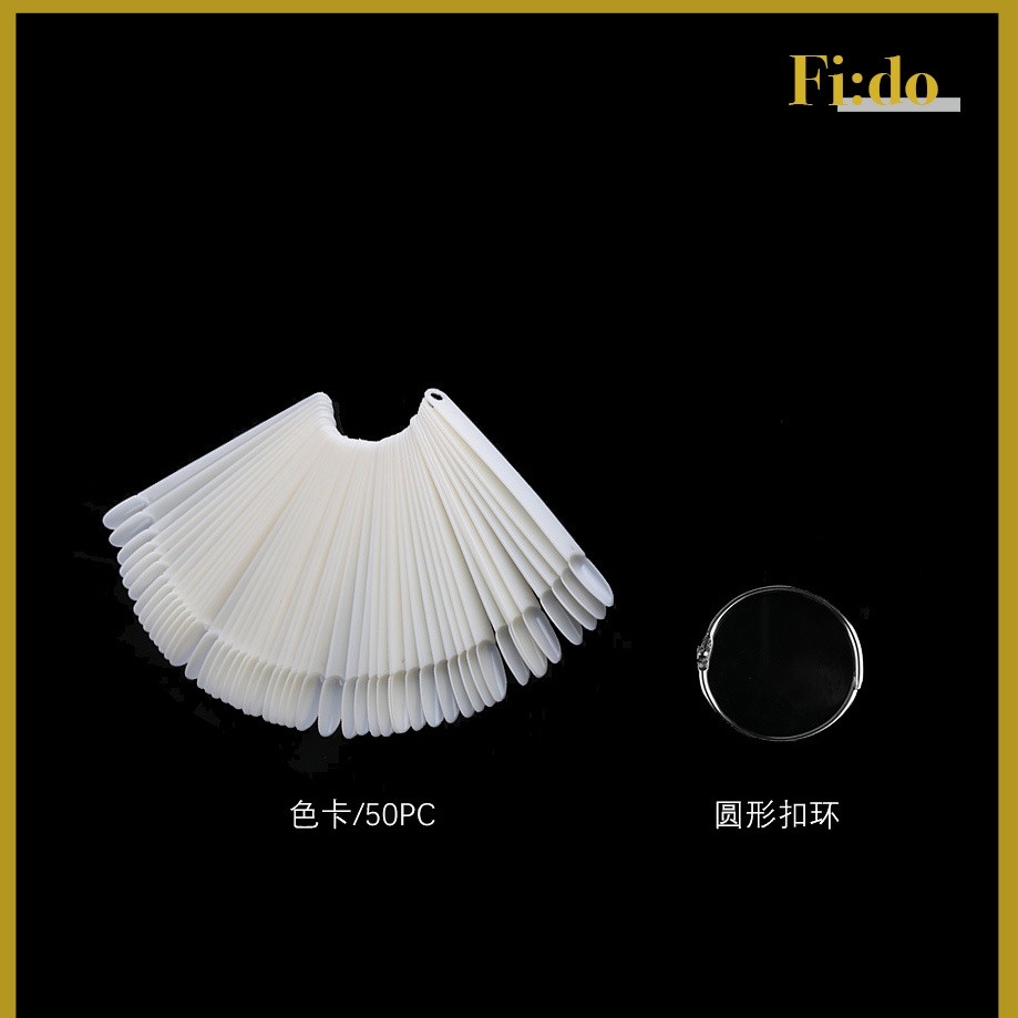 現貨｜美甲色卡50支 透明 自然白甲片 甲油膠色號展示色票色卡環 扇形甲片 24/50色 美甲色卡 美甲展示 美甲色卡-細節圖3
