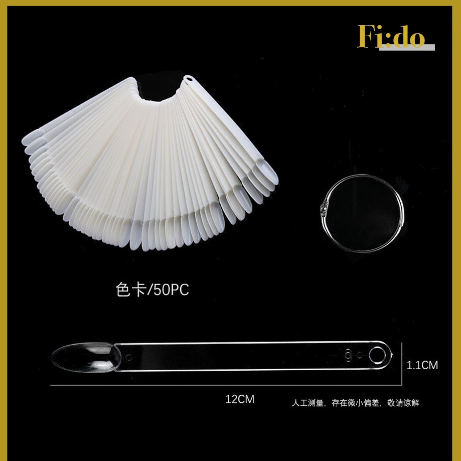 現貨｜美甲色卡50支 透明 自然白甲片 甲油膠色號展示色票色卡環 扇形甲片 24/50色 美甲色卡 美甲展示 美甲色卡-細節圖4
