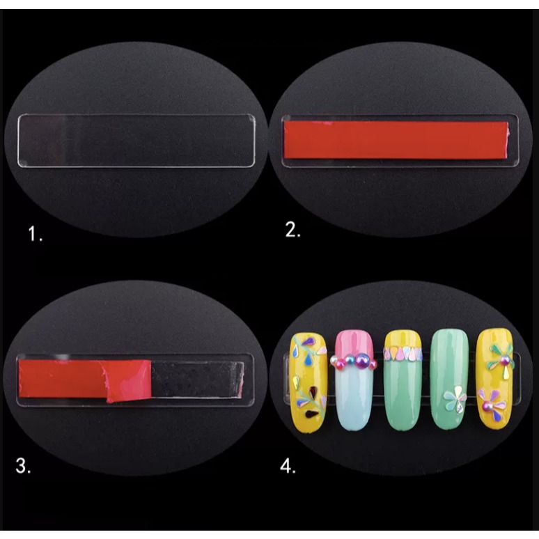 現貨供應｜美甲甲片展示 透明雙面膠 美甲作品無痕防水膠帶 果凍膠 萬用膠帶 超黏透明膠 水晶膠 甲片水晶貼-細節圖3