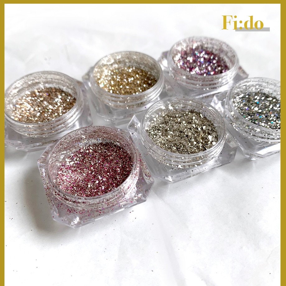 現貨實拍｜日系極閃耀金屬亮粉 雷射感細亮粉 美甲素材 細緻超亮感 美甲亮粉 混合亮片雷射粉 激閃 細亮片-細節圖2