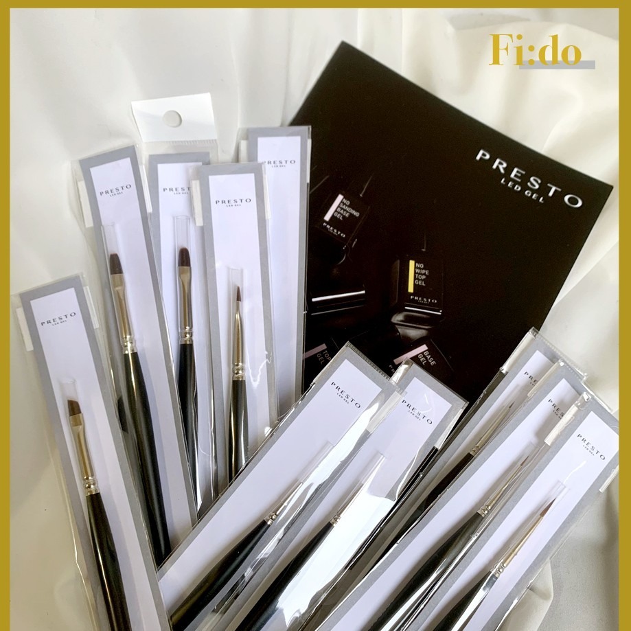 現貨供應｜日本 PRESTO 專業凝膠筆 平筆/圓筆/彩繪筆/粉雕筆/斜口法式筆/暈染筆 美甲必備工具 應用YU-細節圖9
