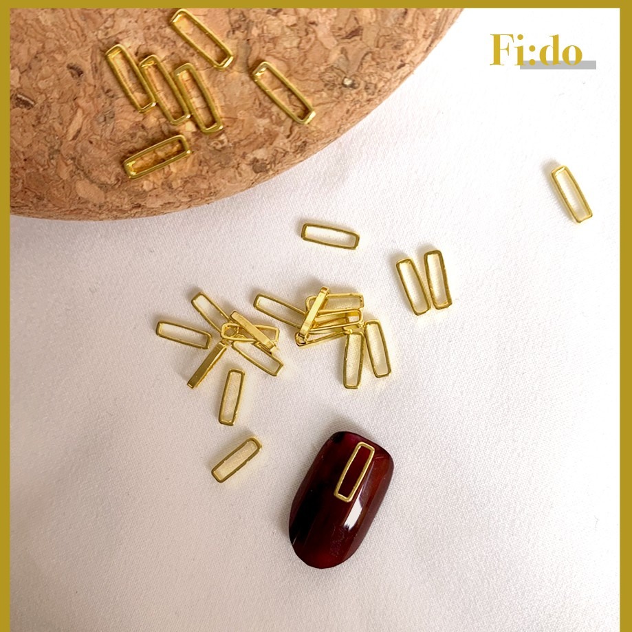 【現貨】幾何造型金屬立體框 簡約美甲飾品素材 長方形立體框 10入組 美甲飾品-細節圖2