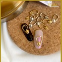 現貨供應｜新款 日系不規則金屬框5入 水滴框 美甲鑽飾 鍍金飾品 美甲素材 幾何簡約飾品 簍空鑽飾 美甲 飾品-規格圖3