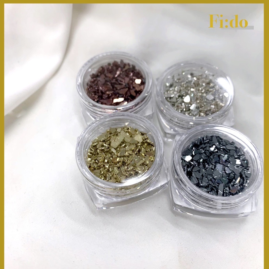 現貨實拍｜ 美甲 金屬岩片 不規則金屬片 超亮反光碎片 美甲新款飾品 裝飾 雲母岩片 美甲素材 工具 日系 鑽飾-細節圖5