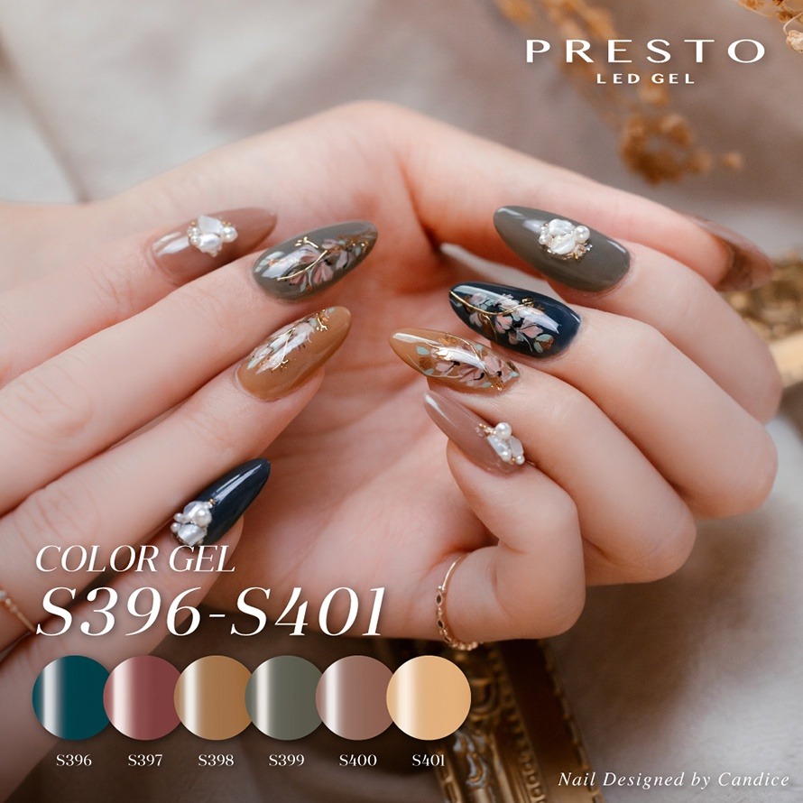 日本Presto S396-S407 甲油膠 原Bambina OR系列 波希米亞風 日本凝膠 奶茶色 暈染色 米白-細節圖6