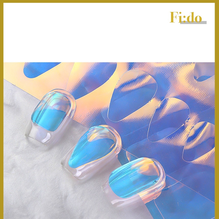 現貨供應｜美甲 裁切高透冰塊玻璃紙 冰塊 貼紙 極光冰塊玻璃紙 糖果紙 冰塊指甲 美甲素材貼紙 糖果冰塊美甲 幻彩-細節圖4