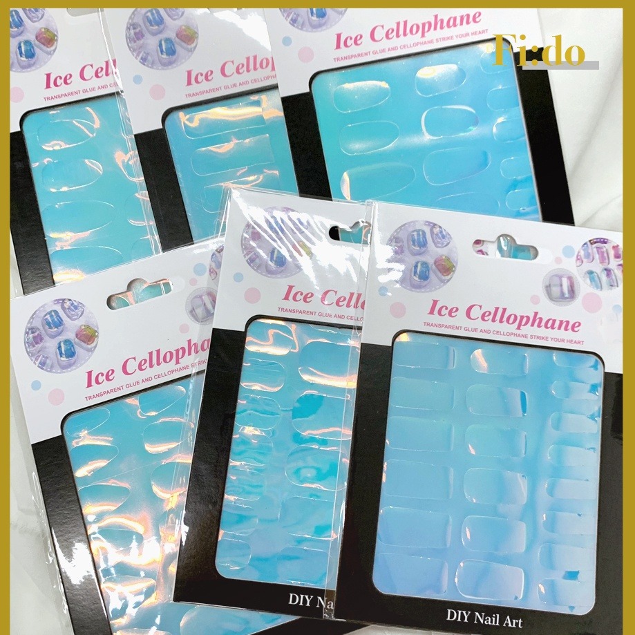 現貨供應｜美甲 裁切高透冰塊玻璃紙 冰塊 貼紙 極光冰塊玻璃紙 糖果紙 冰塊指甲 美甲素材貼紙 糖果冰塊美甲 幻彩-細節圖5