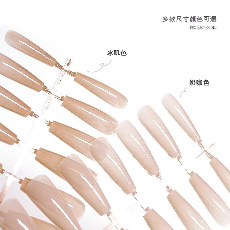 現貨｜美甲 冰肌色 裸色甲片 穿戴甲 超薄無痕甲片 奶茶色 延甲甲片 全甲貼片 延甲 穿戴式杏人甲 美甲貼 假指甲-細節圖5