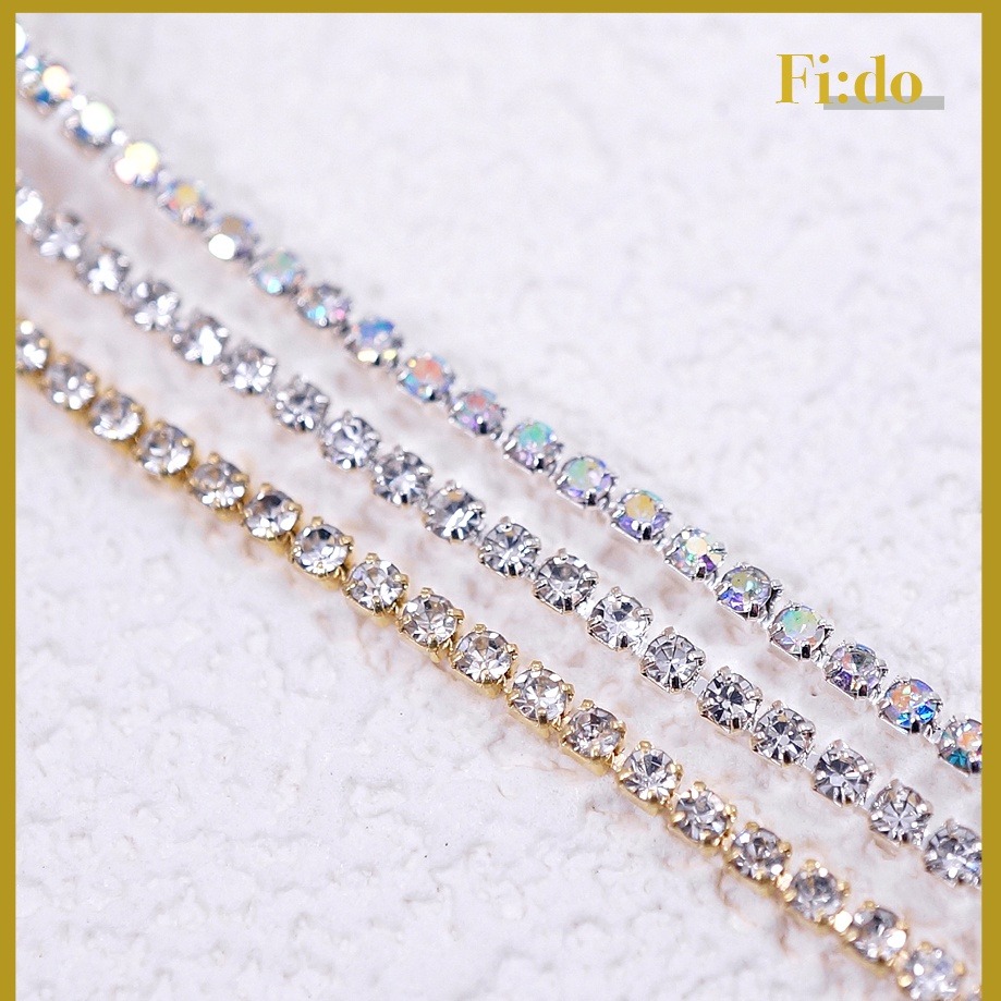 現貨｜ 超閃💎 美甲水鑽鏈條 鋯石鏈條 美甲飾品 鑽石鏈條 美甲用品 華麗款 水鑽鑲嵌 鑽飾 美甲 飾品 素材-細節圖2