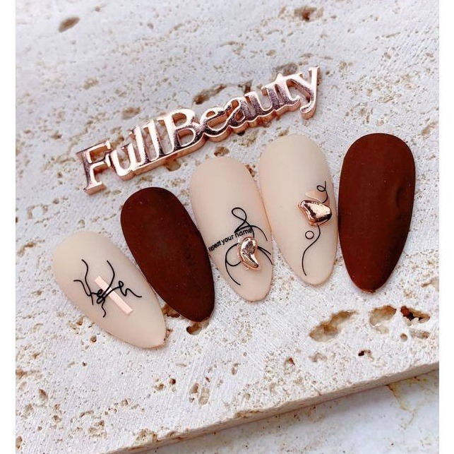 現貨｜新款✨ 美甲貼紙 燙金 抽象人臉 幾何 簡約線條畫 貼 玫瑰金 植物 抽象線條 帶背膠 指甲貼 美甲貼 抽象畫-細節圖8