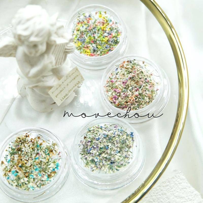 現貨供應｜ 日系質感 美甲 混色蕾絲花 乾花 油畫風 綜合小乾燥花 碎花 壓花 美甲 diy 裝飾 小野花 迷你乾燥花-細節圖6