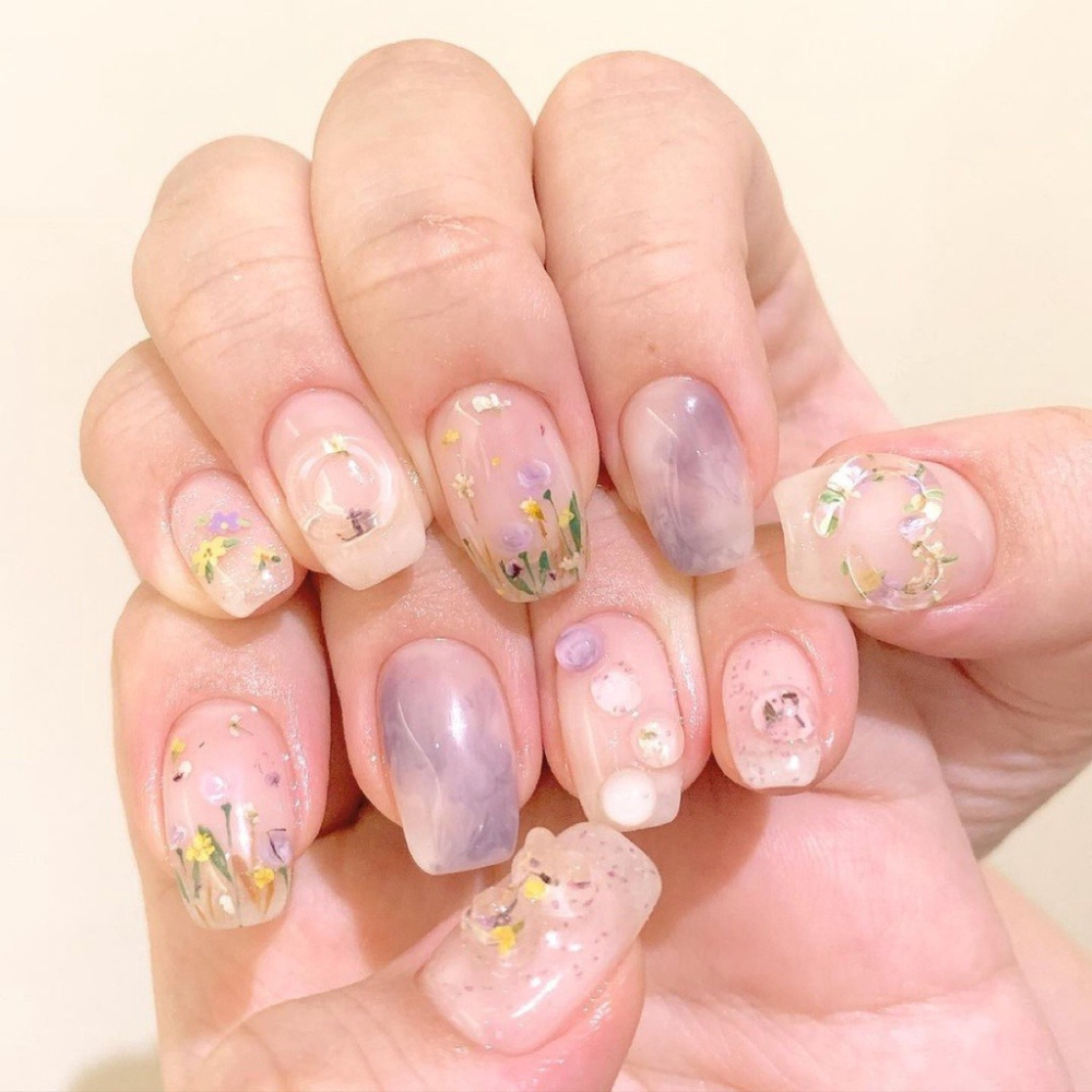 現貨供應｜ 日系質感 美甲 混色蕾絲花 乾花 油畫風 綜合小乾燥花 碎花 壓花 美甲 diy 裝飾 小野花 迷你乾燥花-細節圖8