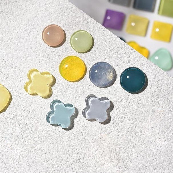 現貨｜美甲 日系造型玻璃色卡 夢幻水波紋 高透玻璃 豆豆色卡 凝膠展示 素材展示 色卡 透明展示 展示色版 玻璃磚-細節圖3