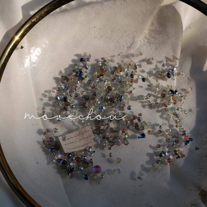 現貨｜ 日韓 美甲 質感復古寶石飾品 綜合混搭色系 碎石 珍珠 人魚珠 玻璃珠 光透素材 小珠珠 不規則珍珠-細節圖9