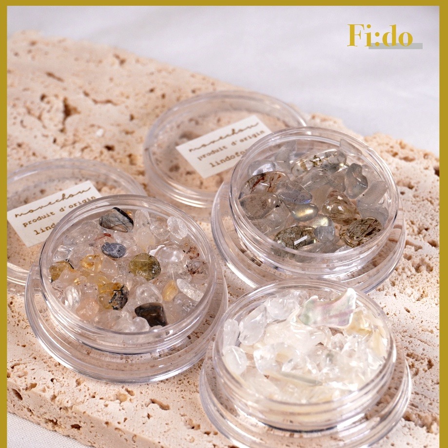 現貨｜ 美甲 日系 novel同款 玉石 水晶石 立體石材 天然石紋 多彩石混裝 透明水晶石 透光石 素材-細節圖4