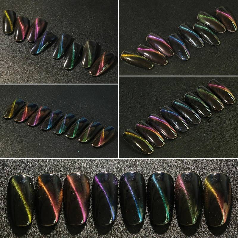 現貨｜ 美甲 貓眼 變色龍粉 磁粉 百搭磁粉 七彩貓眼 彩色貓眼 漸變粉 偏光貓眼粉 鏡面粉 幻彩貓眼 猫眼粉-細節圖4