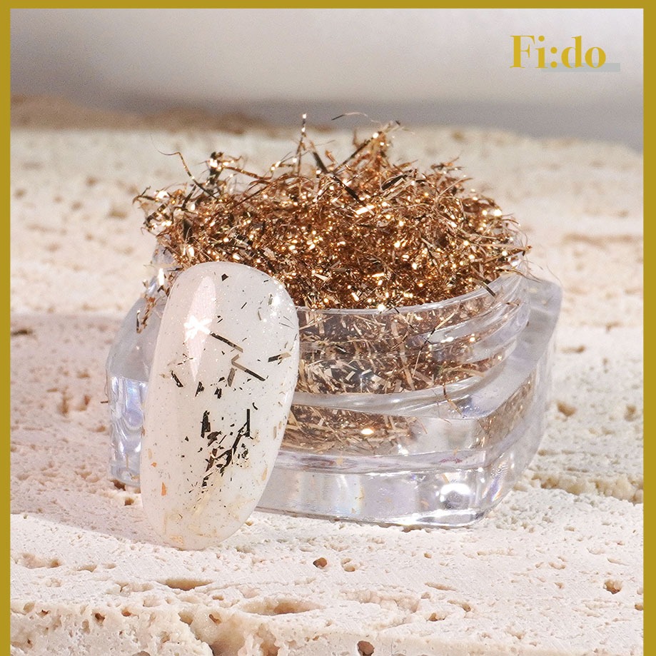 現貨｜細緻彩箔絲線 金箔紙 雙面  淺金色 香檳金 玫瑰金 金箔絲 金箔 銀箔 美甲素材 玫瑰金箔  美甲材料-細節圖2