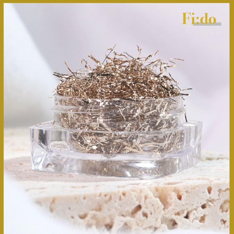 現貨｜細緻彩箔絲線 金箔紙 雙面  淺金色 香檳金 玫瑰金 金箔絲 金箔 銀箔 美甲素材 玫瑰金箔  美甲材料-細節圖3