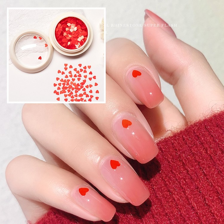 現貨供應｜美甲愛心亮片 心型亮片素材 日系簡約黑色/白色愛心 美甲飾品-細節圖6