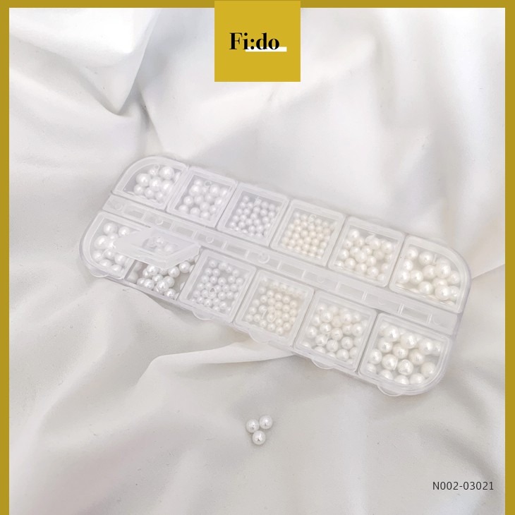 現貨供應｜美甲珍珠飾品 綜合尺寸立體兩色珍珠素材  美甲飾品 小珍珠 珠珠-細節圖2