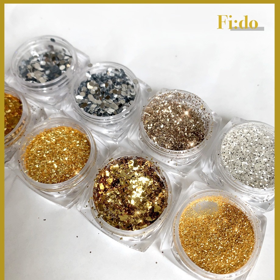 現貨實拍｜美甲超閃金色亮粉 銀色亮片 金銀亮片細亮粉 閃耀亮粉組合素材 飾品 日系混合亮片 美甲亮粉 美甲亮片-細節圖2