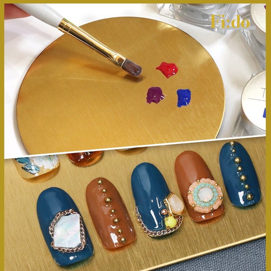 現貨供應｜美甲金屬調色盤 展示版 作品拍攝道具 擺設裝飾品 金屬幾何調色盤 展示板 調色板-細節圖3