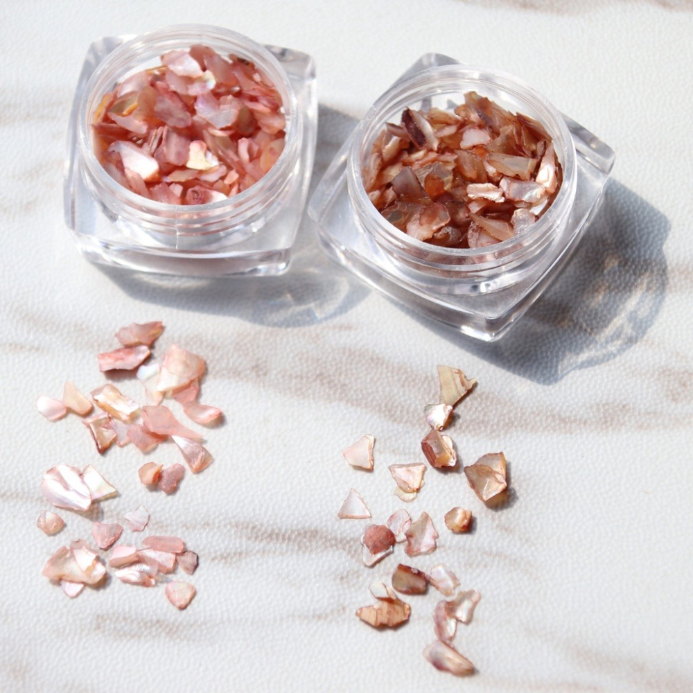 現貨供應｜美甲 日系肉桂粉色貝殼片 天然貝殼素材 美甲雲母片 美甲貝殼飾品 美甲飾品 手工材料 DIY素材-細節圖5