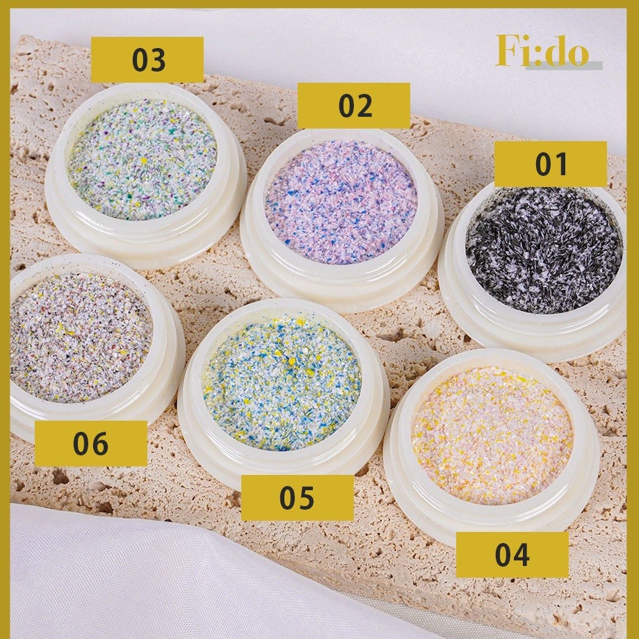 現貨供應｜日系 美甲大理石粉 6色組 磨石子 石頭粉 亮粉素材 石紋 鵪鶉蛋 蛋殼膠 仿大理石 仿磨石子-細節圖8